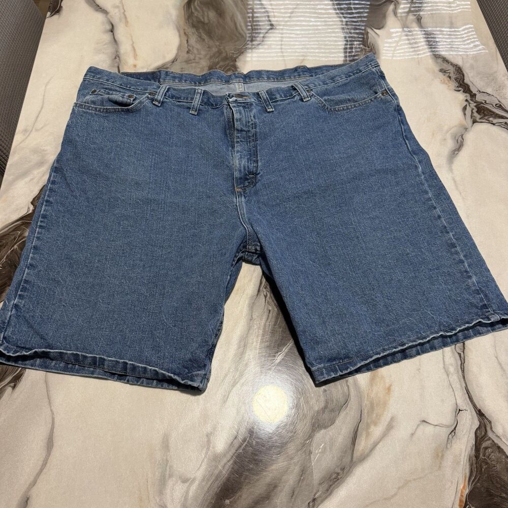 Wrangler Mens Blue Denim Shorts Size 46 Relaxed Fit Jorts 100% Cotton 606W4MS